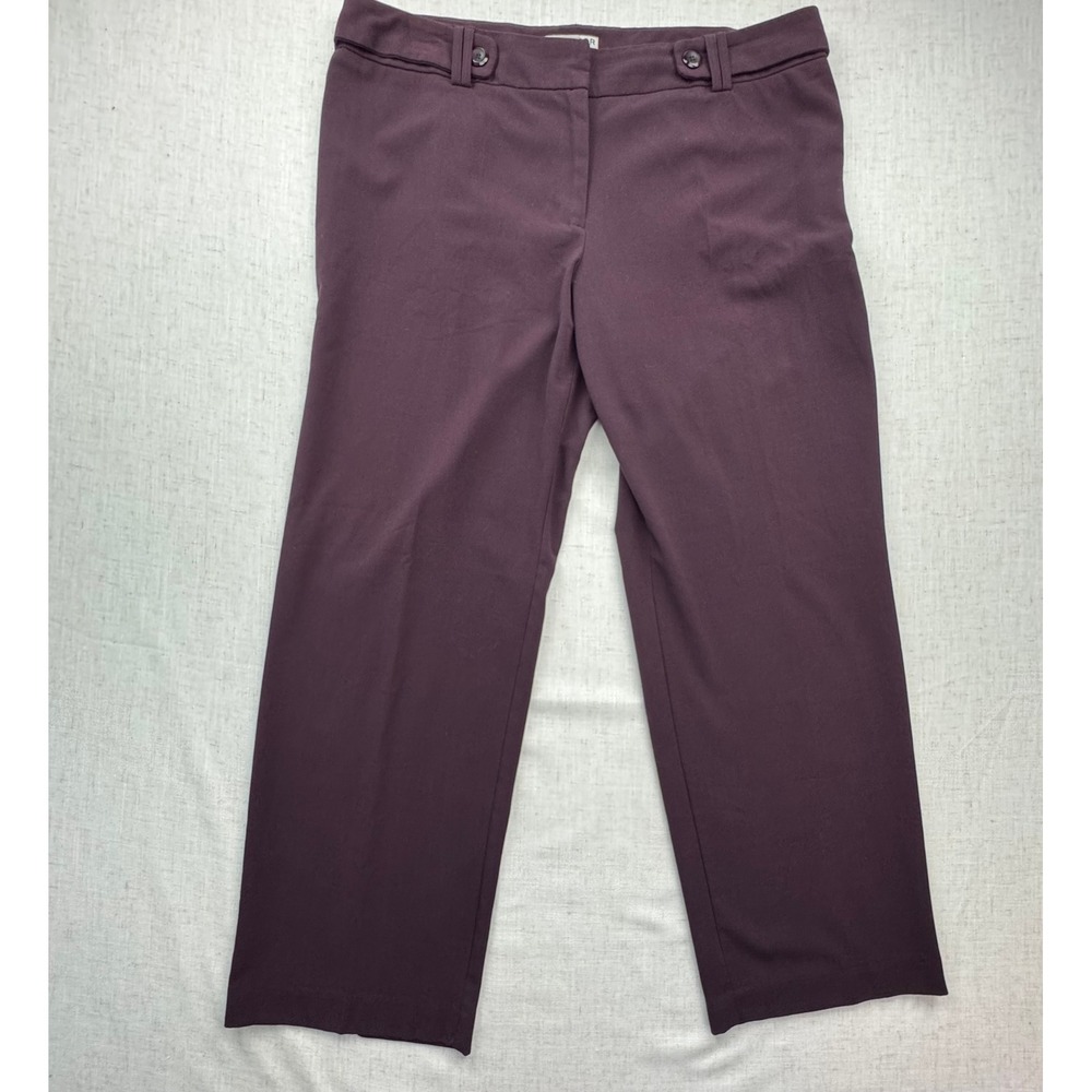 Sag Harbor Trousers Women 16P Plum Stretch Straight Leg Career Office Business